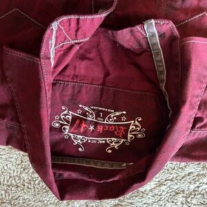 Rock 47 by Wrangler Burgundy Western Shirt